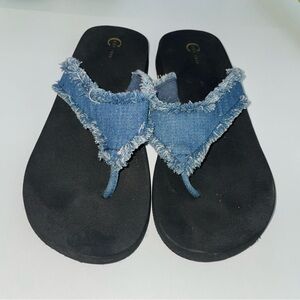 Chic Denim Blue Sandals